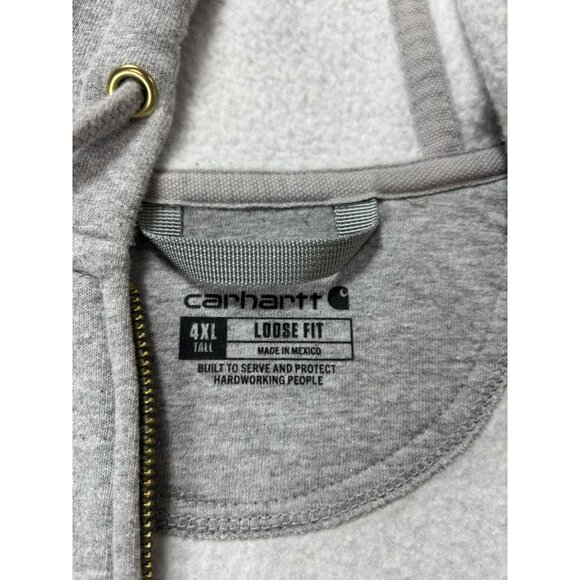 Carhartt Hoodie Men's 4XL Loose fit Gray Full Zip Workwear Sweatshirt - Picture 6 of 6